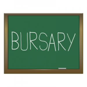 Bursary written on a chalkboard