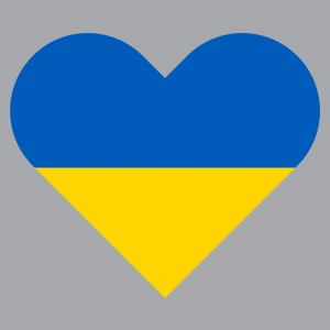 a heart in the colours of Ukraine